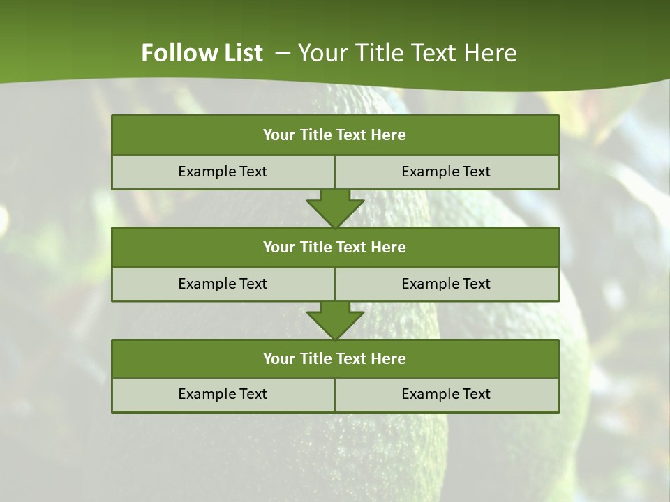 Vegetarian Diet Organic Green Alligator Pear PowerPoint Template