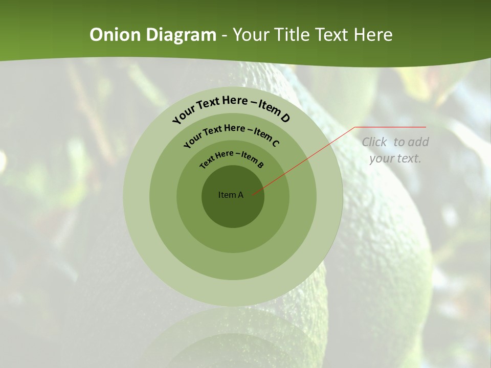 Vegetarian Diet Organic Green Alligator Pear PowerPoint Template