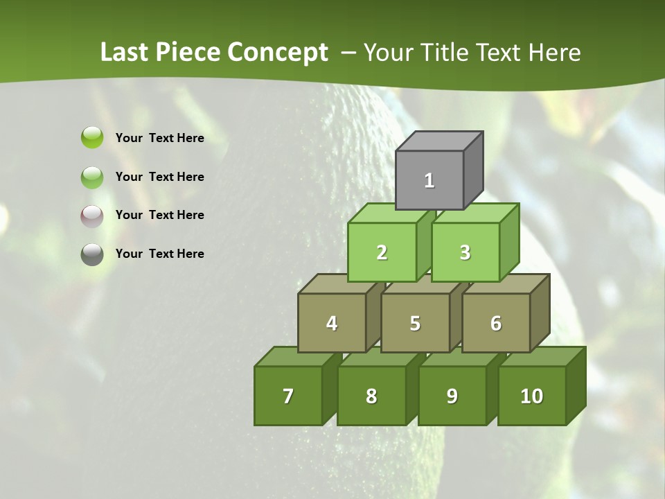 Vegetarian Diet Organic Green Alligator Pear PowerPoint Template