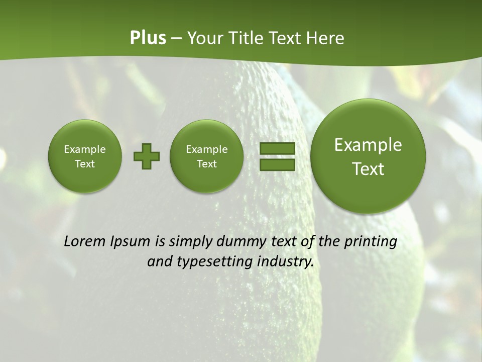 Vegetarian Diet Organic Green Alligator Pear PowerPoint Template