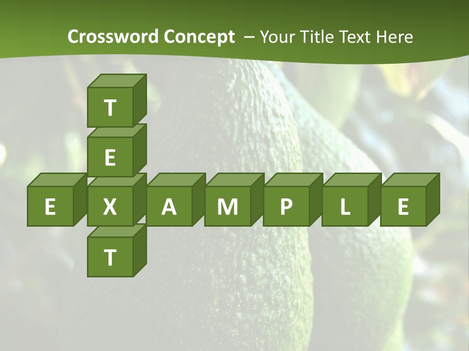 Vegetarian Diet Organic Green Alligator Pear PowerPoint Template