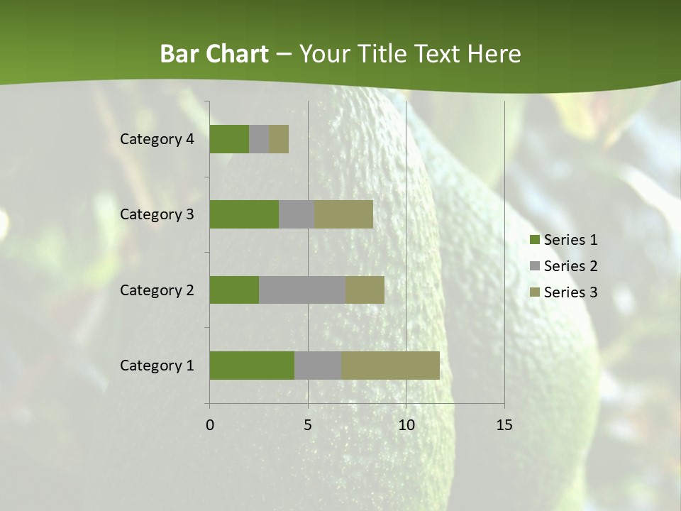 Vegetarian Diet Organic Green Alligator Pear PowerPoint Template