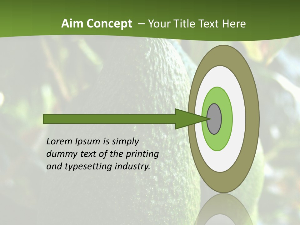 Vegetarian Diet Organic Green Alligator Pear PowerPoint Template