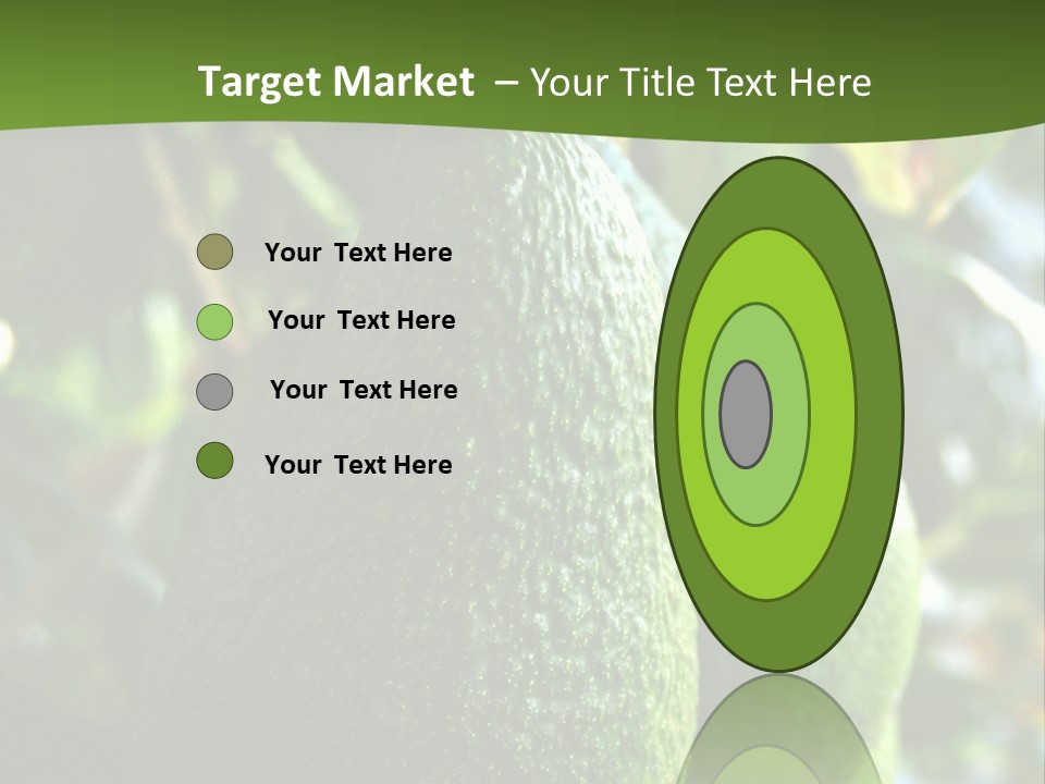 Vegetarian Diet Organic Green Alligator Pear PowerPoint Template