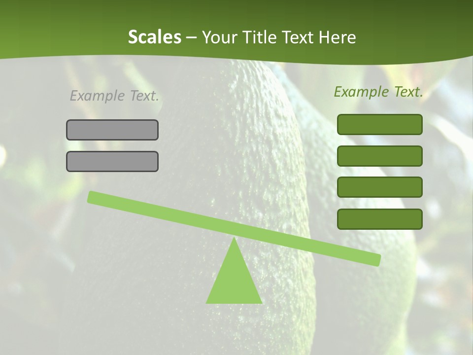 Vegetarian Diet Organic Green Alligator Pear PowerPoint Template