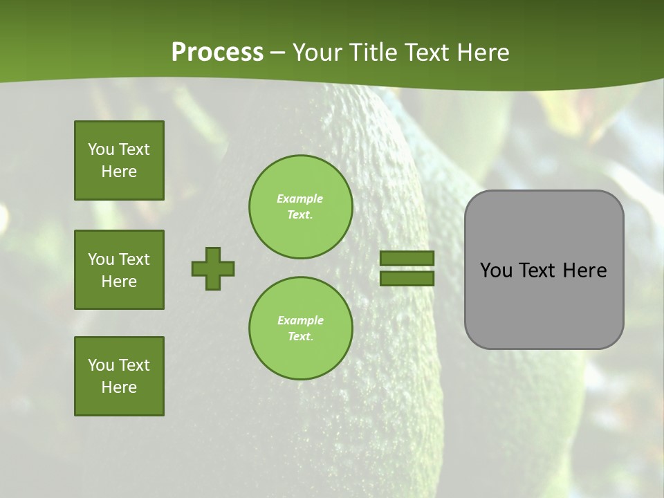 Vegetarian Diet Organic Green Alligator Pear PowerPoint Template