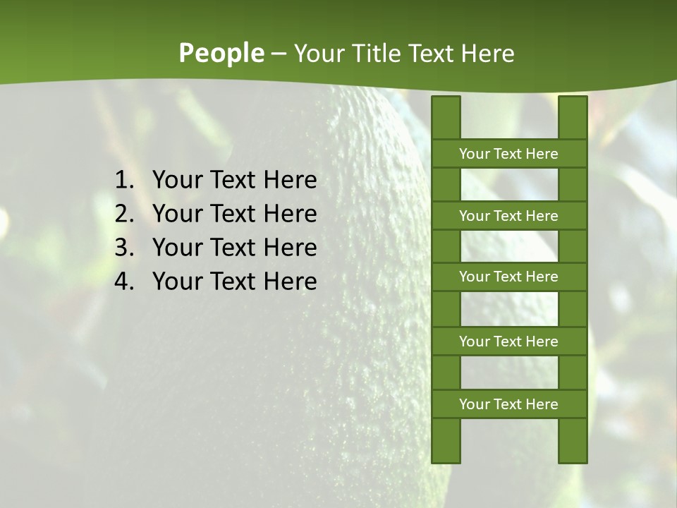Vegetarian Diet Organic Green Alligator Pear PowerPoint Template