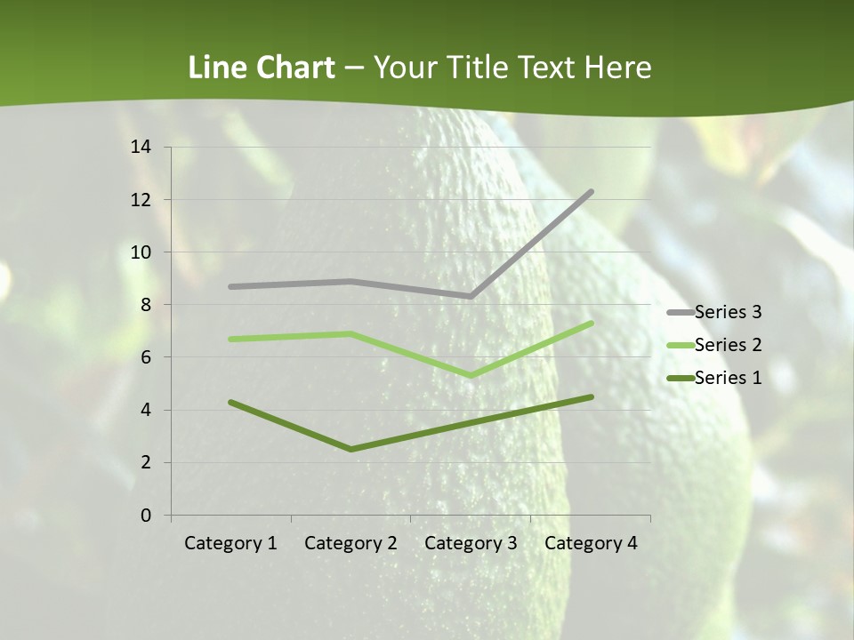 Vegetarian Diet Organic Green Alligator Pear PowerPoint Template