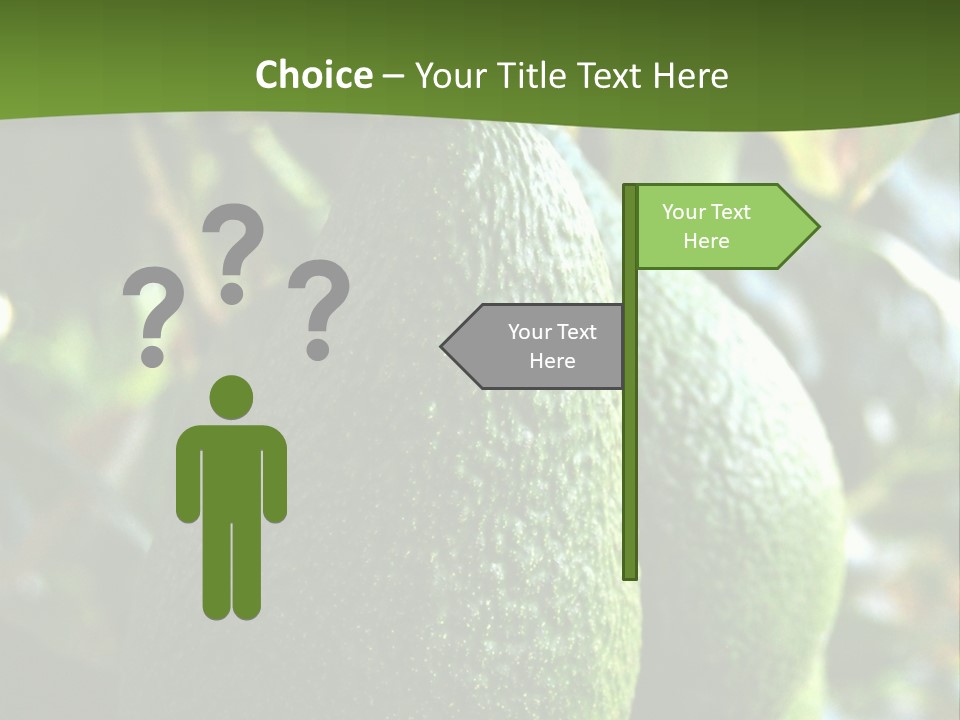 Vegetarian Diet Organic Green Alligator Pear PowerPoint Template