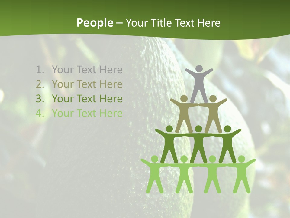 Vegetarian Diet Organic Green Alligator Pear PowerPoint Template
