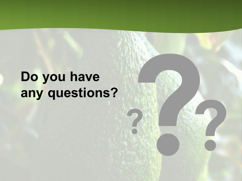 Vegetarian Diet Organic Green Alligator Pear PowerPoint Template