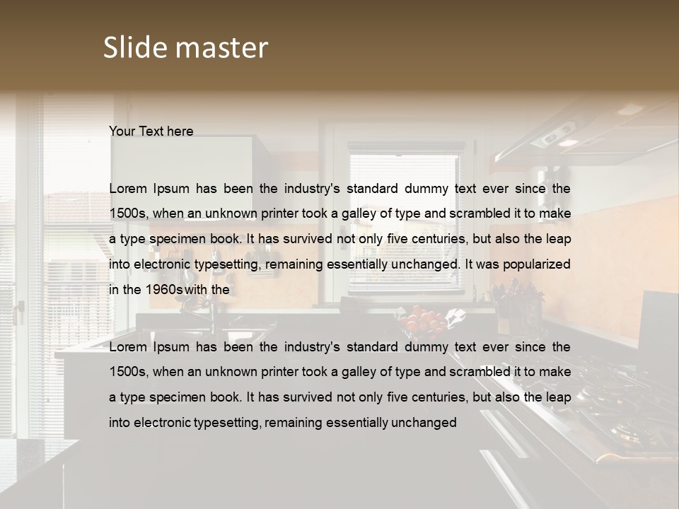 Kitchen Furnished Wall PowerPoint Template