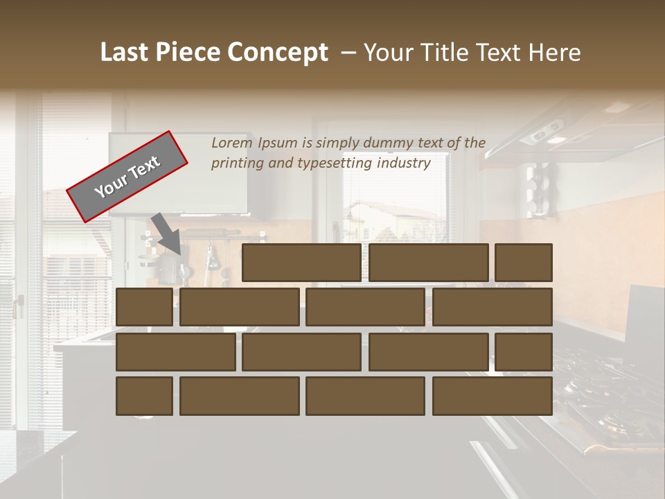 Kitchen Furnished Wall PowerPoint Template