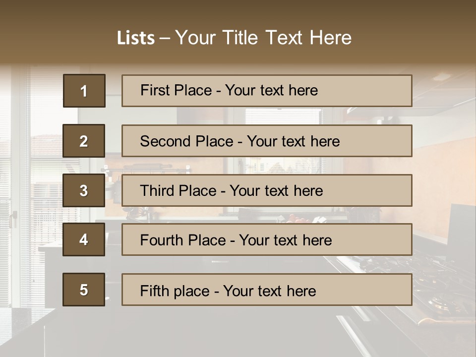 Kitchen Furnished Wall PowerPoint Template