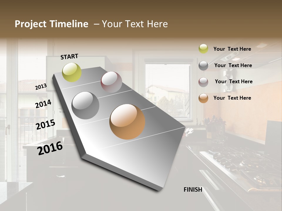 Kitchen Furnished Wall PowerPoint Template
