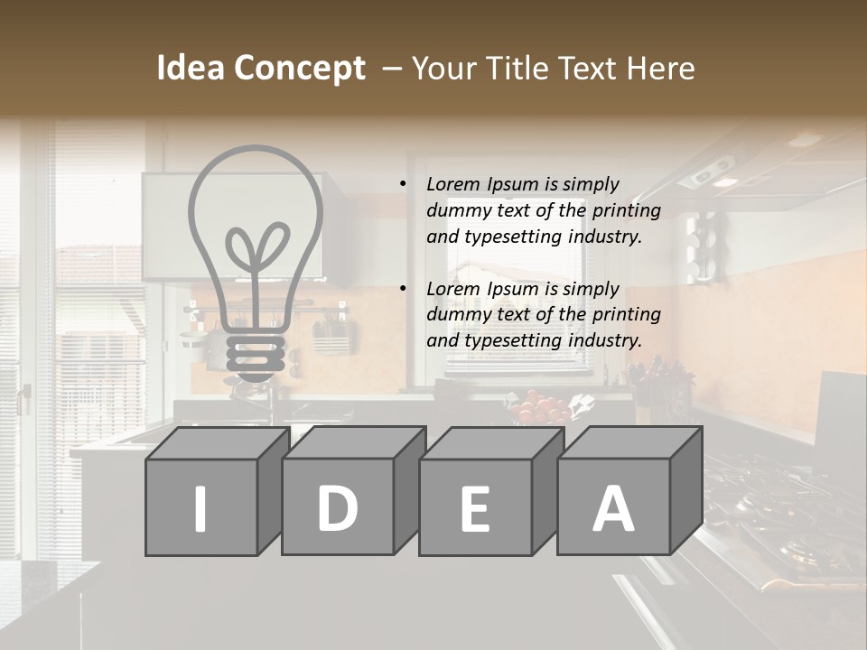 Kitchen Furnished Wall PowerPoint Template