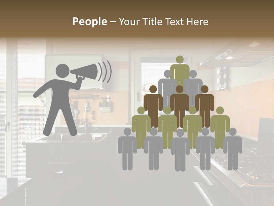 Kitchen Furnished Wall PowerPoint Template