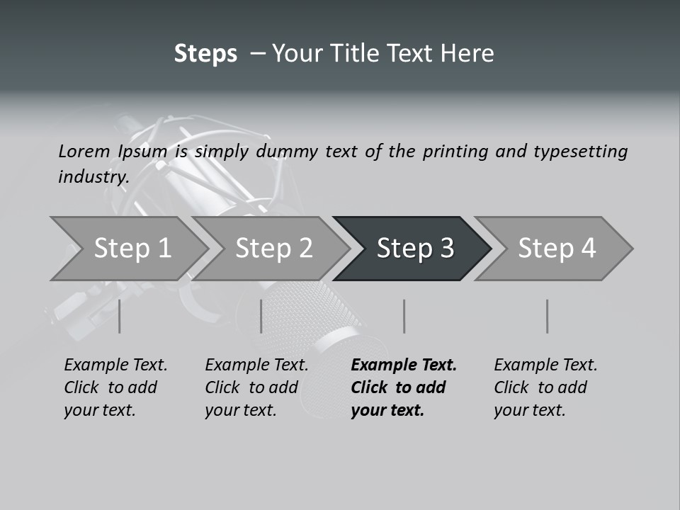 A Microphone On A Black Background With The Words Name Of Presentation PowerPoint Template