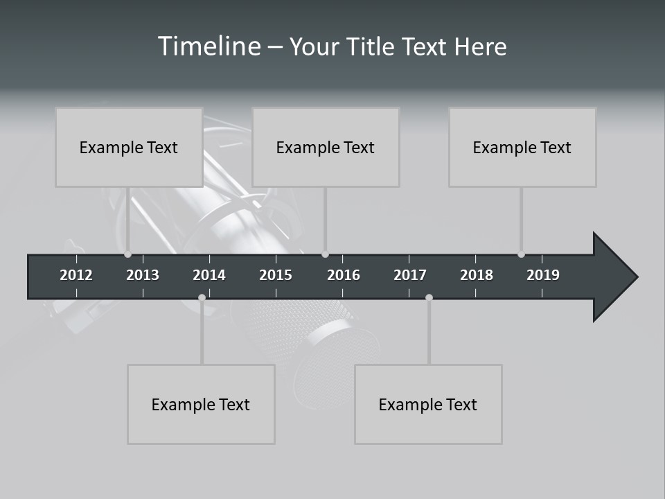 A Microphone On A Black Background With The Words Name Of Presentation PowerPoint Template