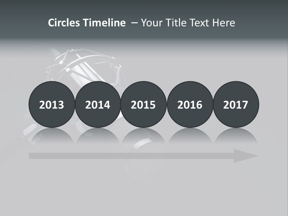 A Microphone On A Black Background With The Words Name Of Presentation PowerPoint Template