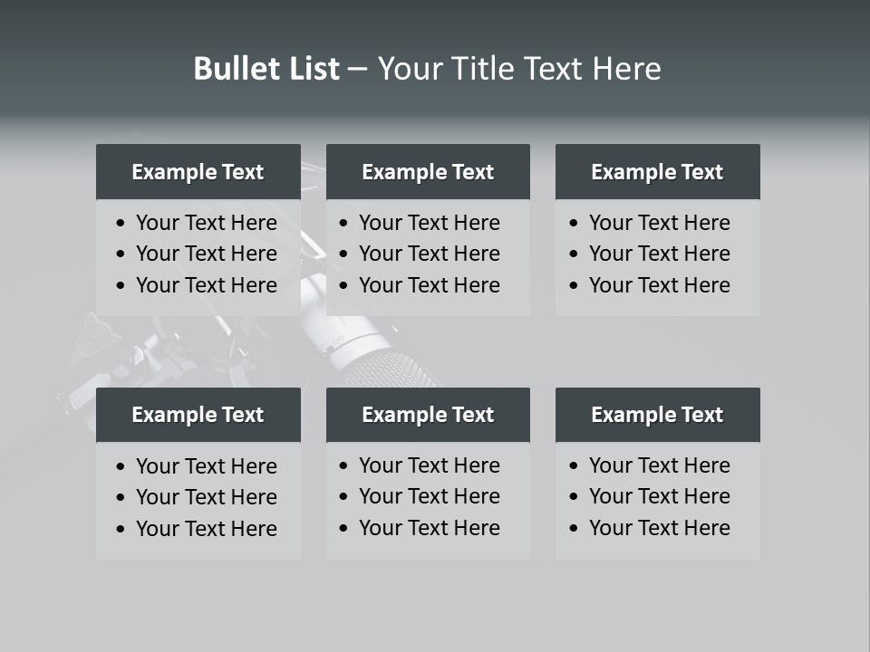 A Microphone On A Black Background With The Words Name Of Presentation PowerPoint Template