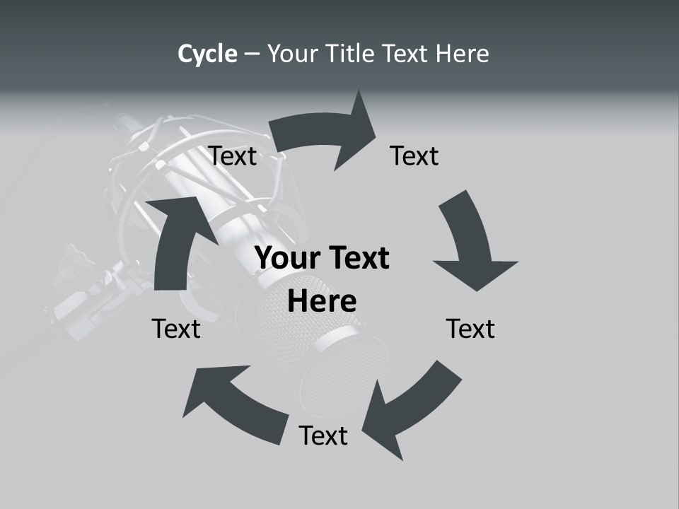 A Microphone On A Black Background With The Words Name Of Presentation PowerPoint Template