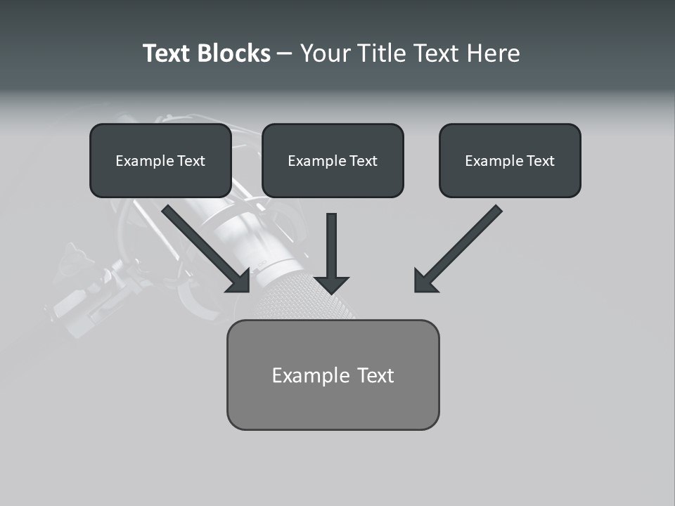 A Microphone On A Black Background With The Words Name Of Presentation PowerPoint Template