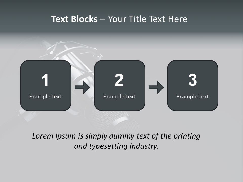 A Microphone On A Black Background With The Words Name Of Presentation PowerPoint Template