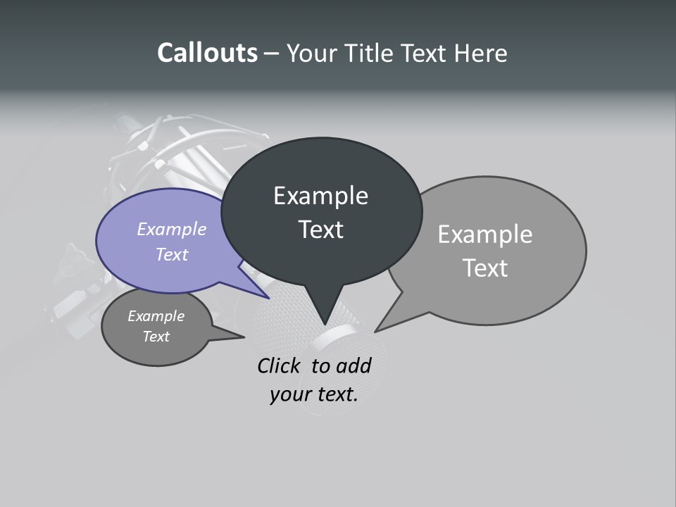 A Microphone On A Black Background With The Words Name Of Presentation PowerPoint Template