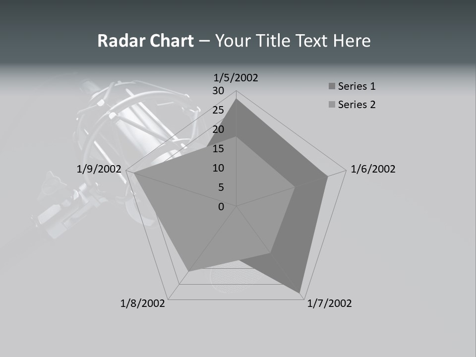A Microphone On A Black Background With The Words Name Of Presentation PowerPoint Template