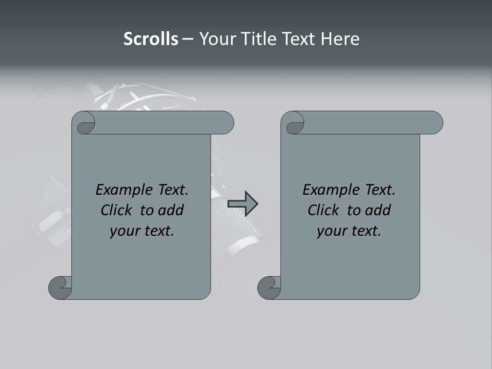 A Microphone On A Black Background With The Words Name Of Presentation PowerPoint Template