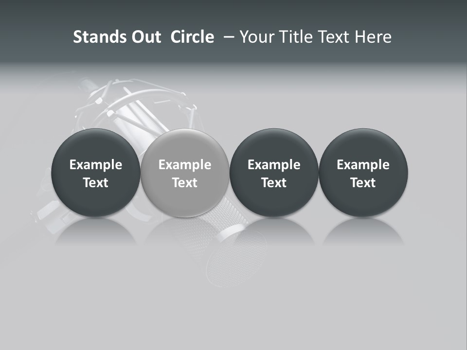 A Microphone On A Black Background With The Words Name Of Presentation PowerPoint Template