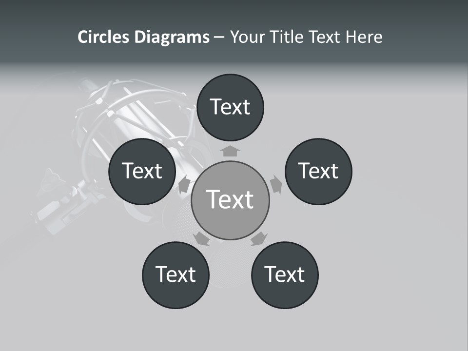 A Microphone On A Black Background With The Words Name Of Presentation PowerPoint Template