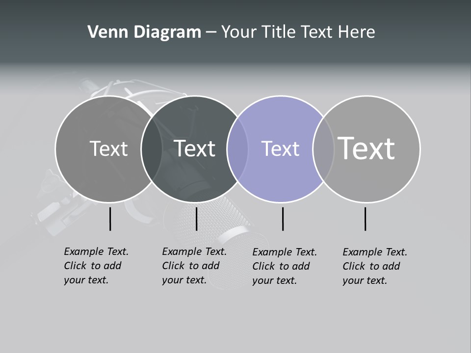 A Microphone On A Black Background With The Words Name Of Presentation PowerPoint Template