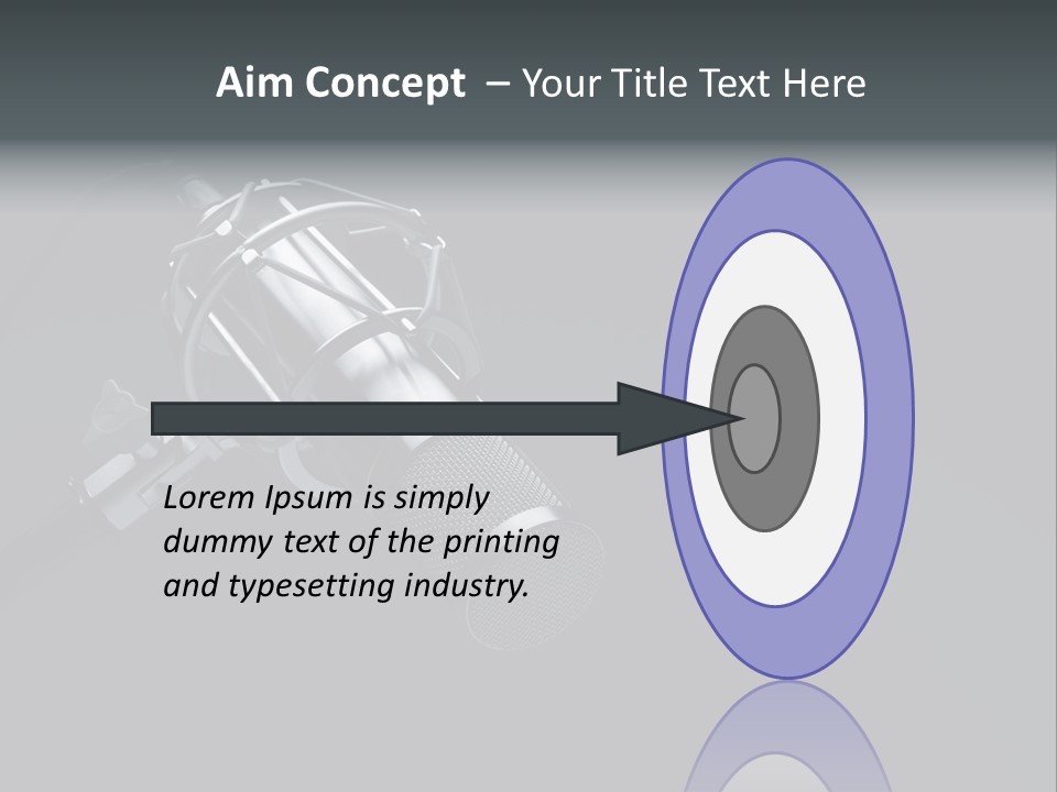 A Microphone On A Black Background With The Words Name Of Presentation PowerPoint Template