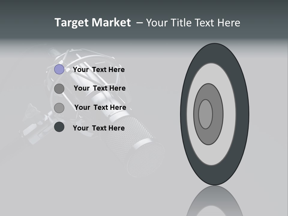 A Microphone On A Black Background With The Words Name Of Presentation PowerPoint Template