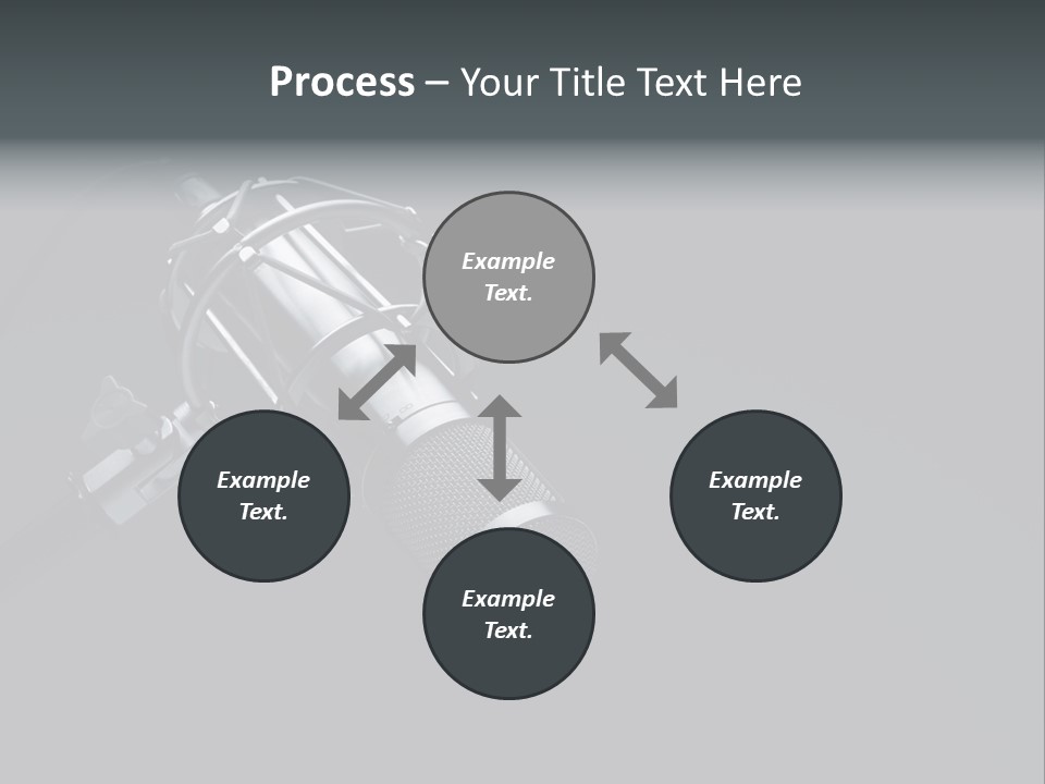 A Microphone On A Black Background With The Words Name Of Presentation PowerPoint Template