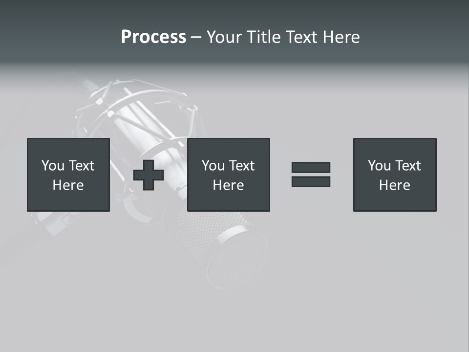 A Microphone On A Black Background With The Words Name Of Presentation PowerPoint Template