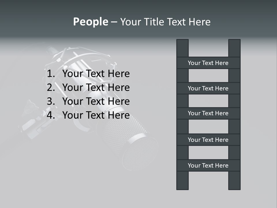 A Microphone On A Black Background With The Words Name Of Presentation PowerPoint Template