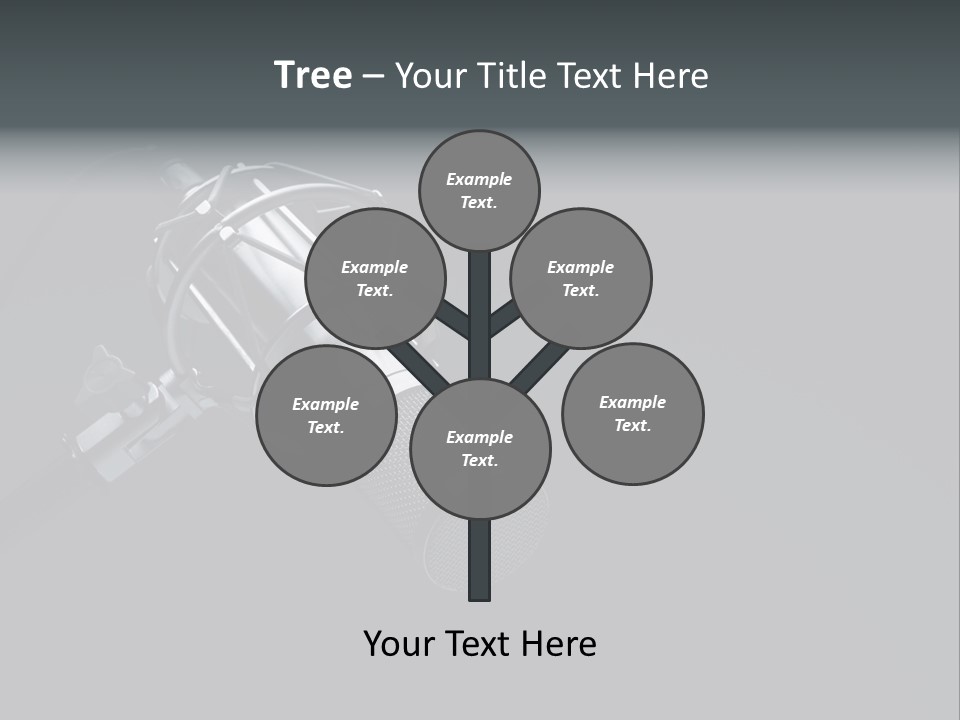 A Microphone On A Black Background With The Words Name Of Presentation PowerPoint Template