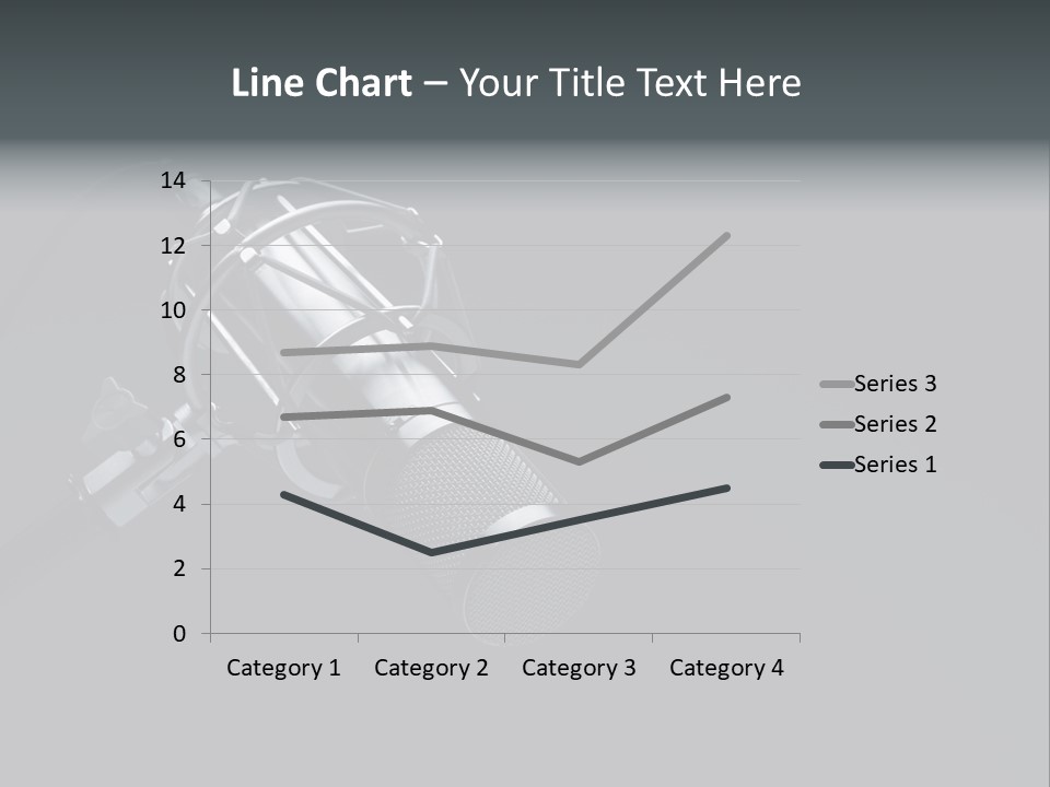 A Microphone On A Black Background With The Words Name Of Presentation PowerPoint Template