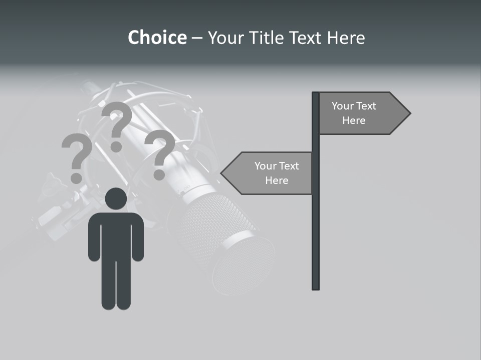 A Microphone On A Black Background With The Words Name Of Presentation PowerPoint Template