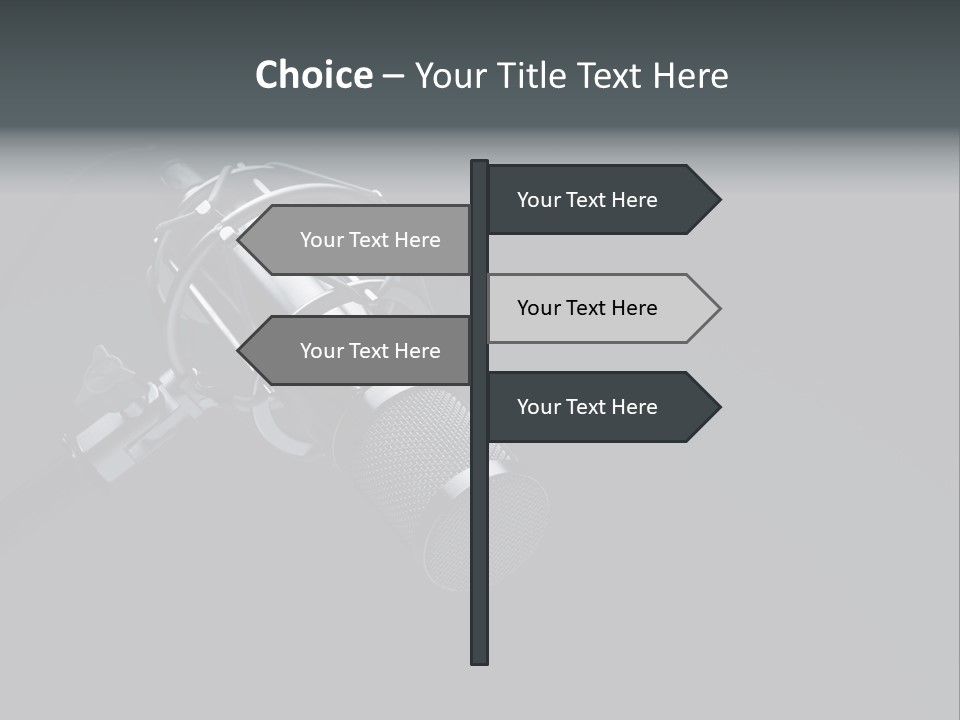 A Microphone On A Black Background With The Words Name Of Presentation PowerPoint Template