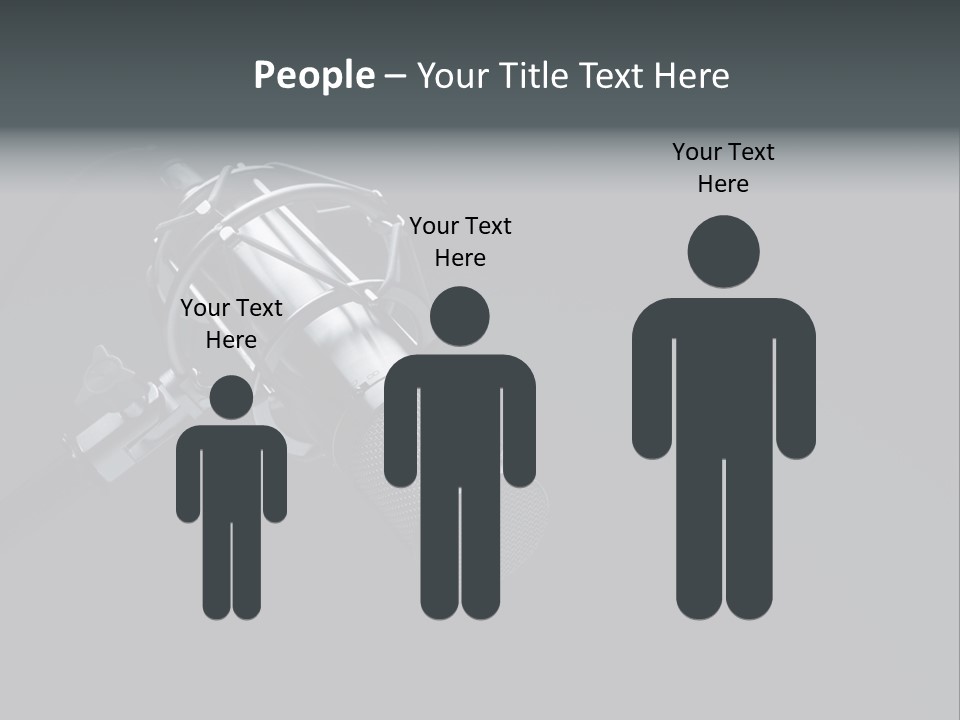 A Microphone On A Black Background With The Words Name Of Presentation PowerPoint Template