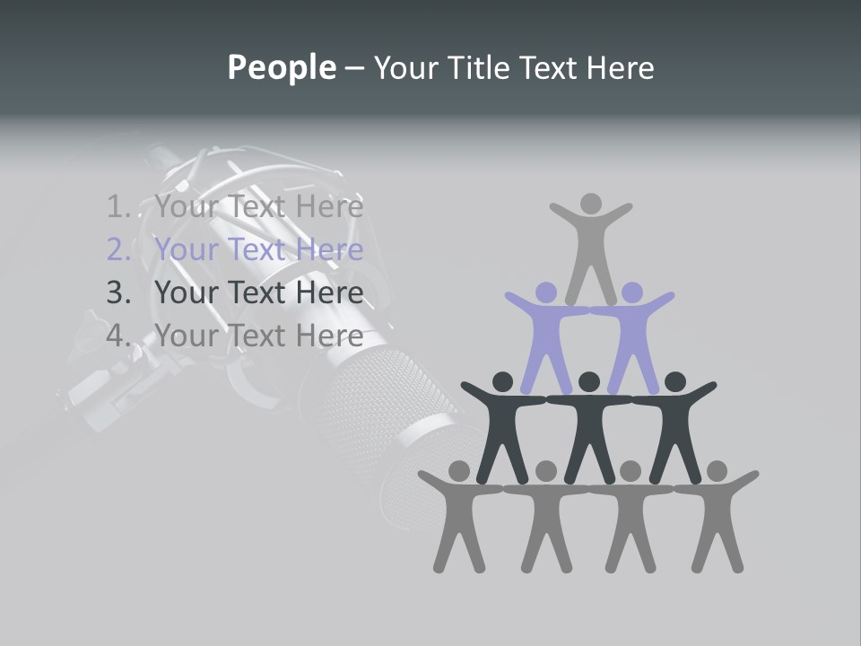 A Microphone On A Black Background With The Words Name Of Presentation PowerPoint Template