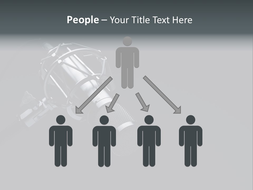 A Microphone On A Black Background With The Words Name Of Presentation PowerPoint Template