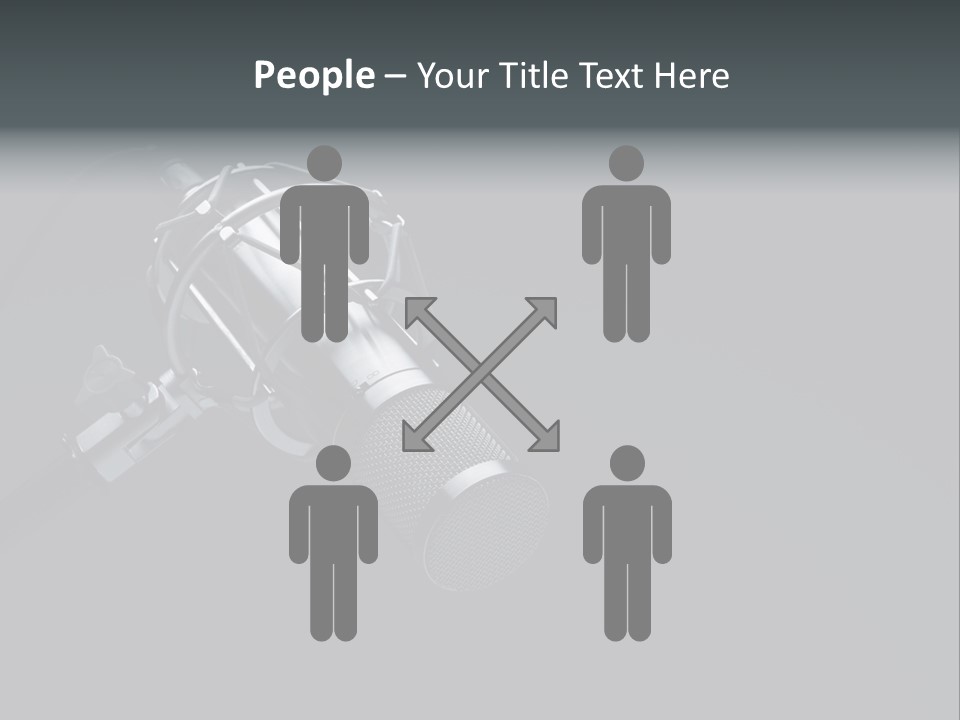 A Microphone On A Black Background With The Words Name Of Presentation PowerPoint Template