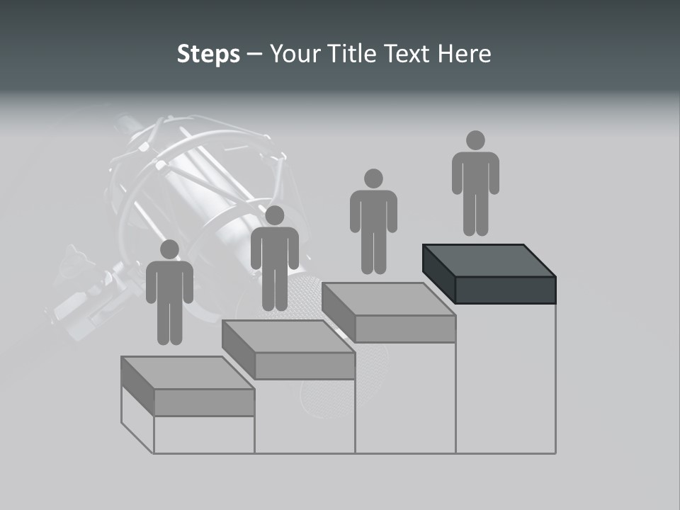 A Microphone On A Black Background With The Words Name Of Presentation PowerPoint Template