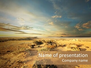 Outside Dusk Desert PowerPoint Template