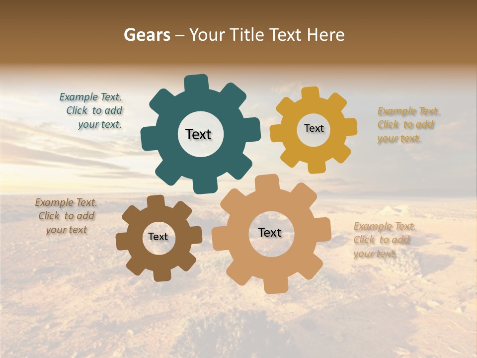 Outside Dusk Desert PowerPoint Template